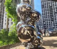 Скульптура из зеркальных шаров нержавеющая сталь (517531) поставка арт-объект  в Барнауле